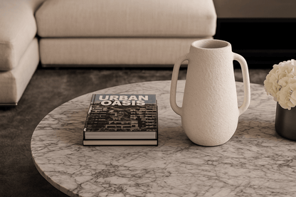 Cabat | Ceramic Handle Vase - White - Mirra Interiors