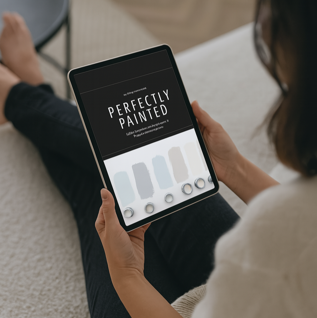 Woman Reading Mirra Interiors Interior Paint Guide Ebook on Ipad Online
