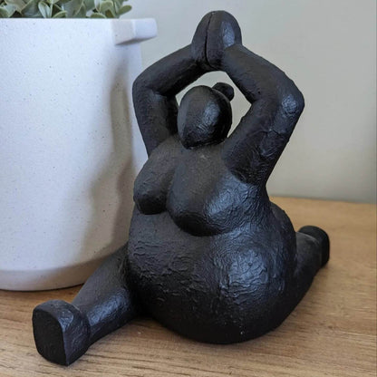 Yoga Pose Lady | Resin Sculpture Black - Mirra Interiors