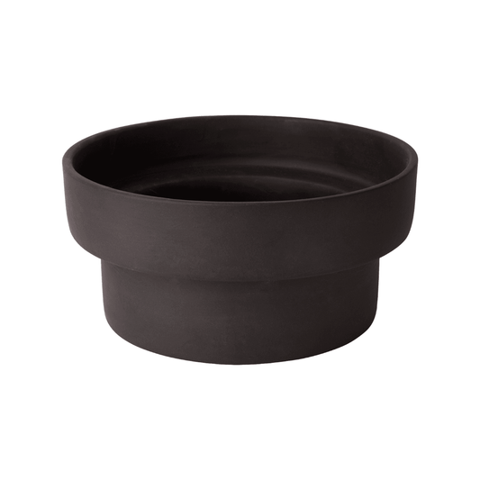 Podium | Handmade Ceramic Pot Black (Low) - Mirra Interiors