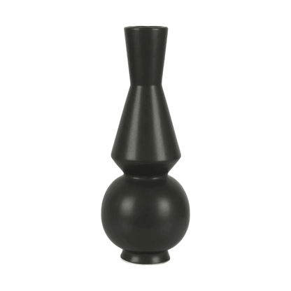 Alou | Porcelain Geometric Vase Black - Mirra Interiors