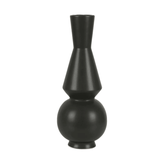 Alou | Porcelain Geometric Vase Black - Mirra Interiors