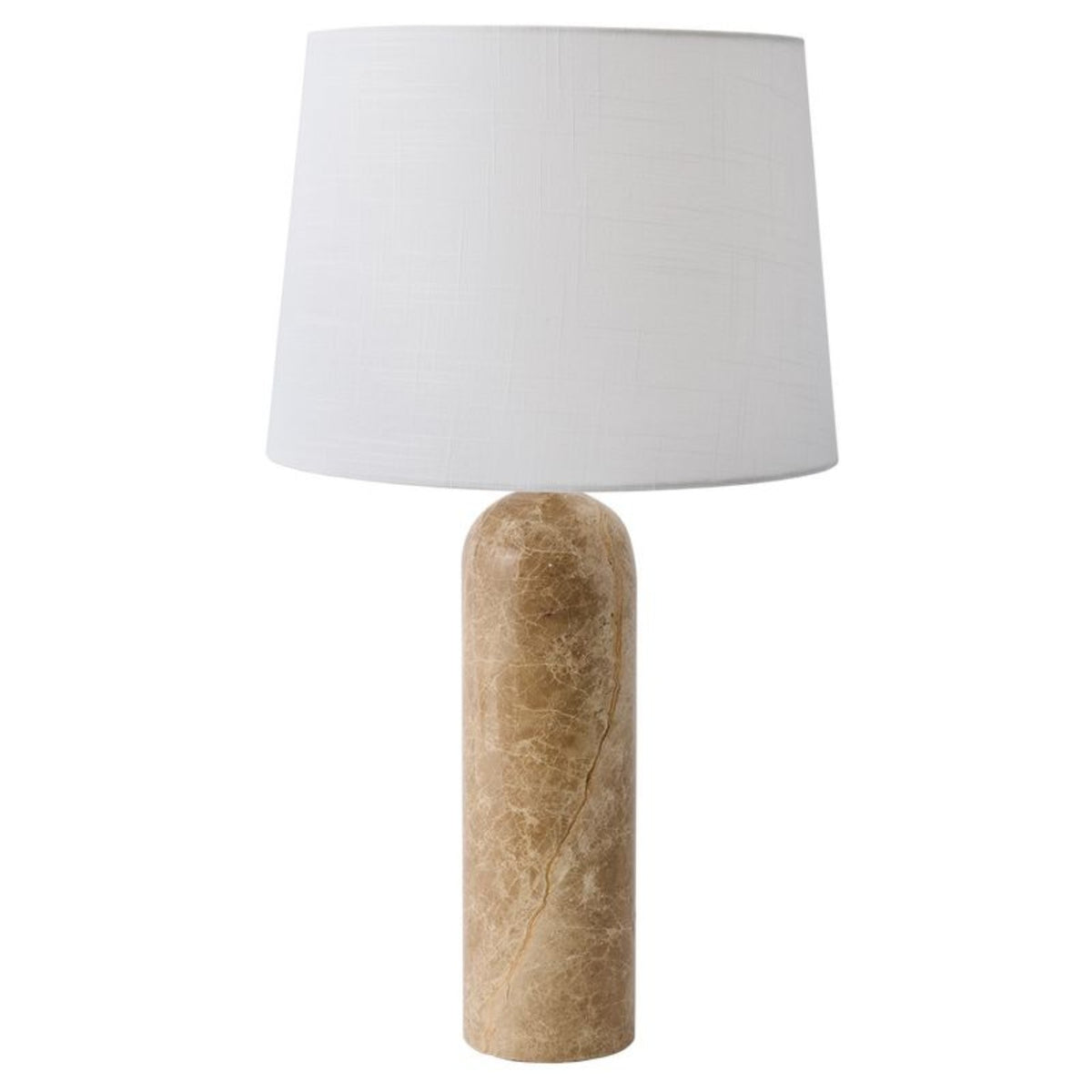 Amara Moscato beige marble table lamp with white shade