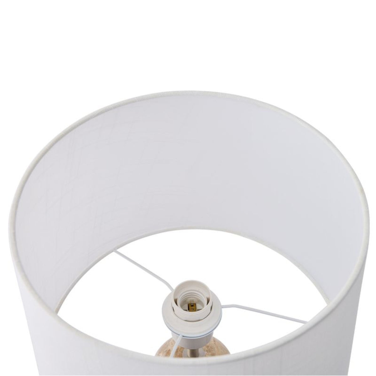 Amara white shade and E27 fitting detail