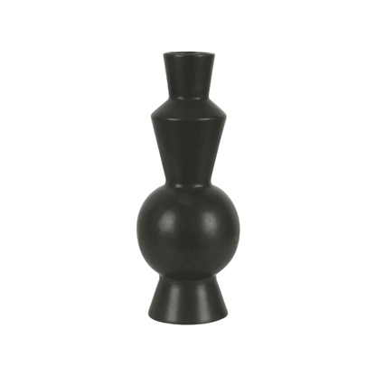 Amira | Porcelain Geometric Vase Black - Mirra Interiors