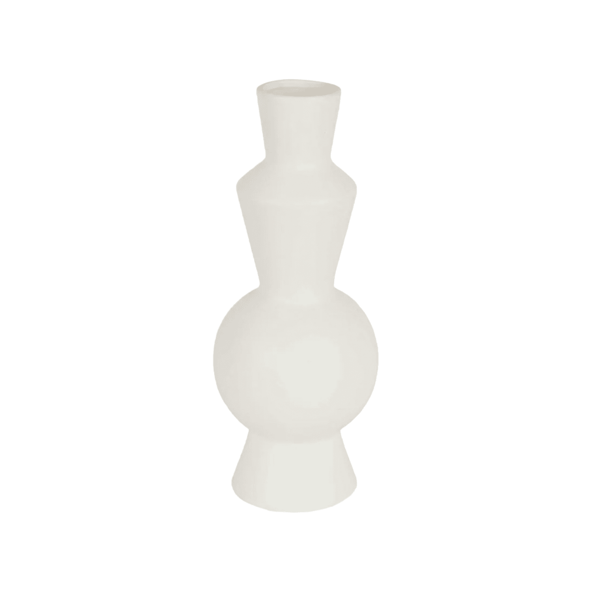 Amira Porcelain Geometric Vase Ivory | Mirra Interiors