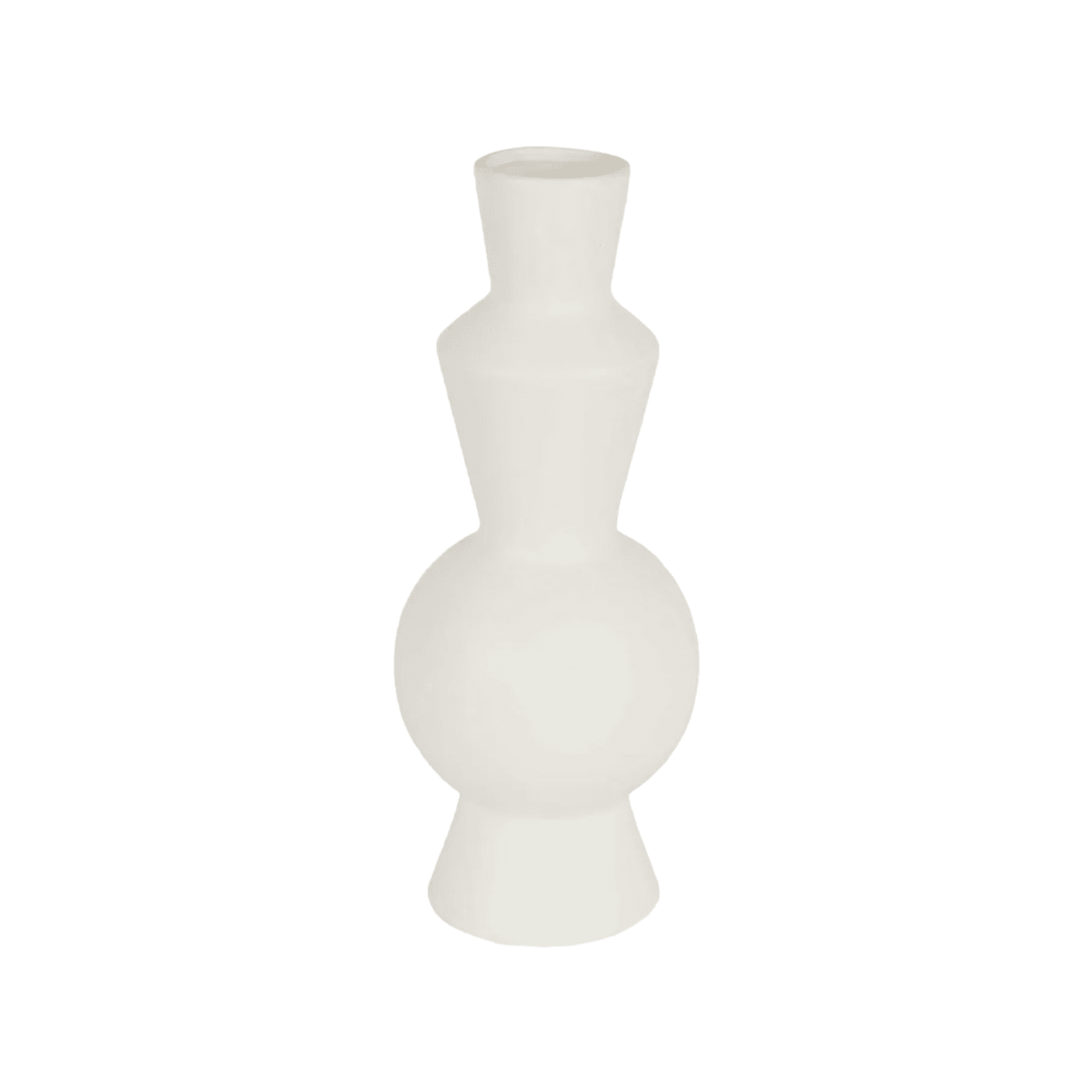 Amira | Porcelain Geometric Vase Ivory - Mirra Interiors