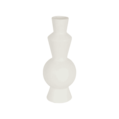 Amira | Porcelain Geometric Vase Ivory - Mirra Interiors