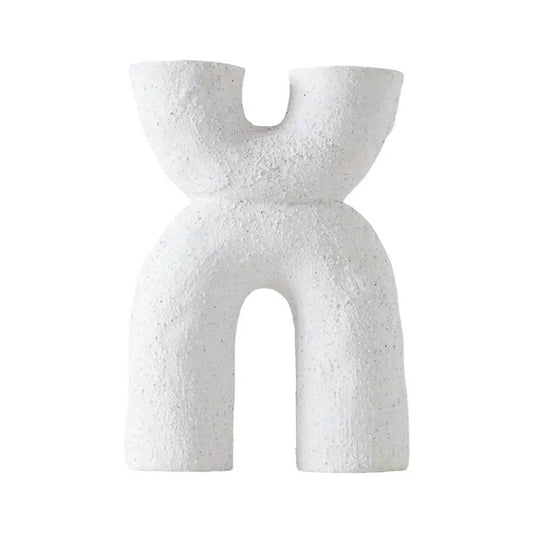 Alec | Ceramic Arch Candle Holder White - Mirra Interiors