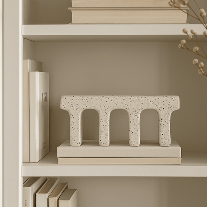 Brunnel | Concrete Arch Sculpture Ivory - Mirra Interiors