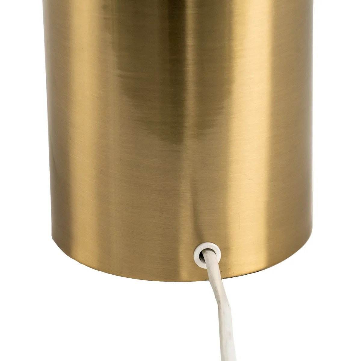 Ari Metal Dome Table Lamp in Brass Bottom Close-Up | Mirra Interiors