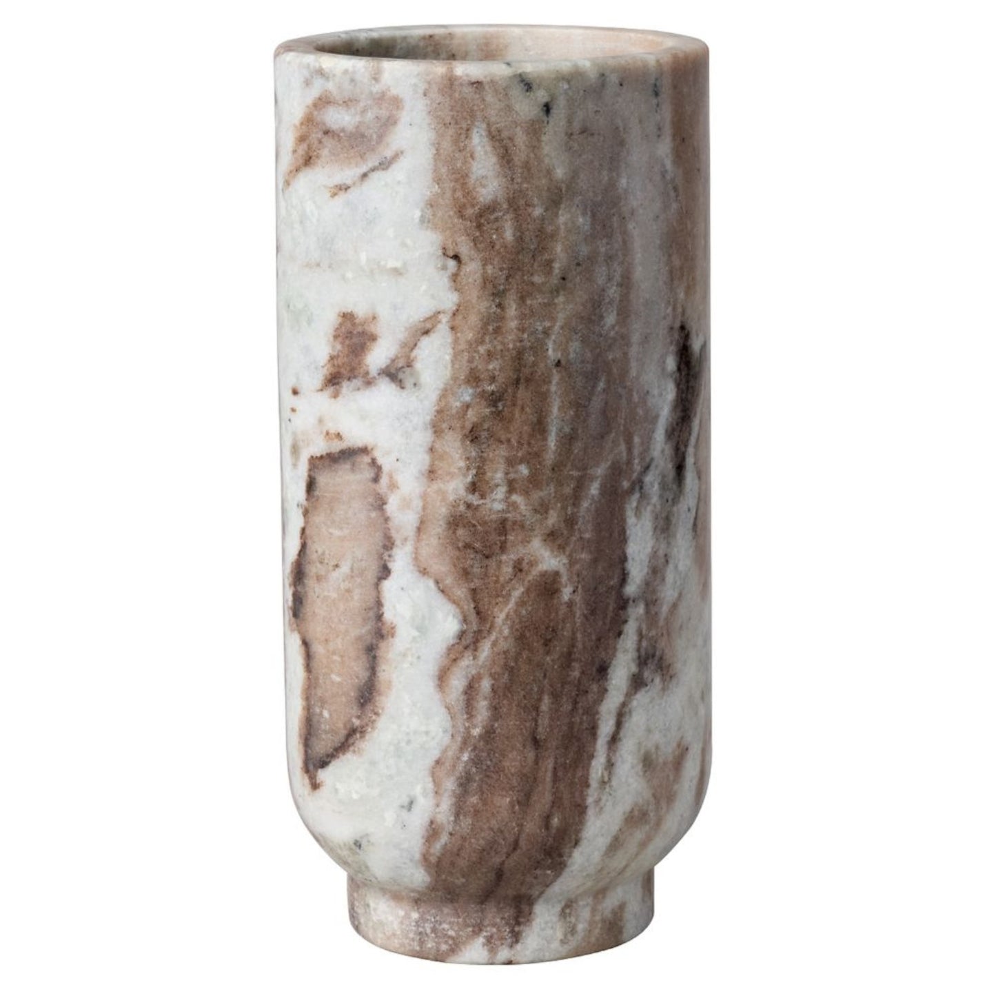 Aries Marble Vase Natural styled with florals