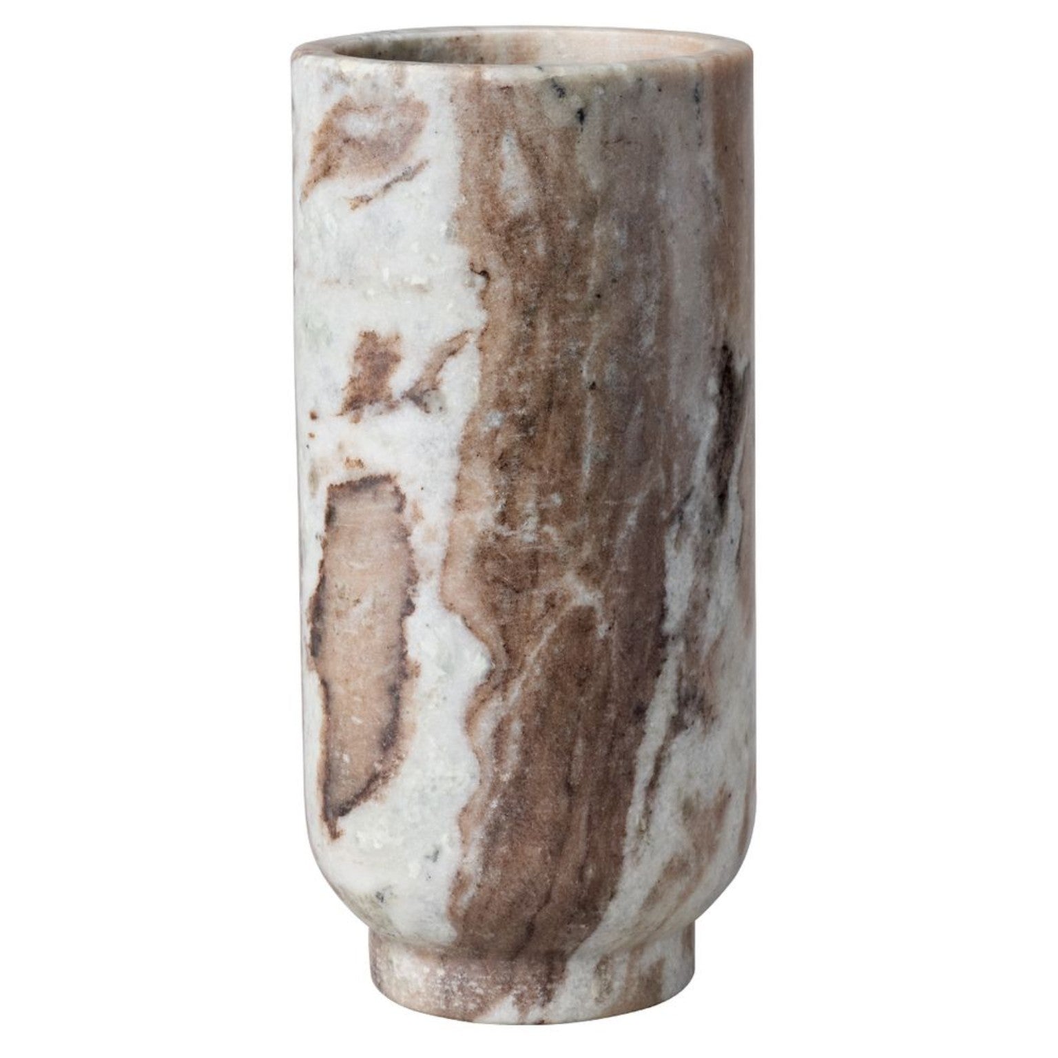 Aries Marble Vase Natural styled with florals