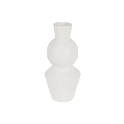 Assane | Porcelain Geometric Vase Ivory - Mirra Interiors
