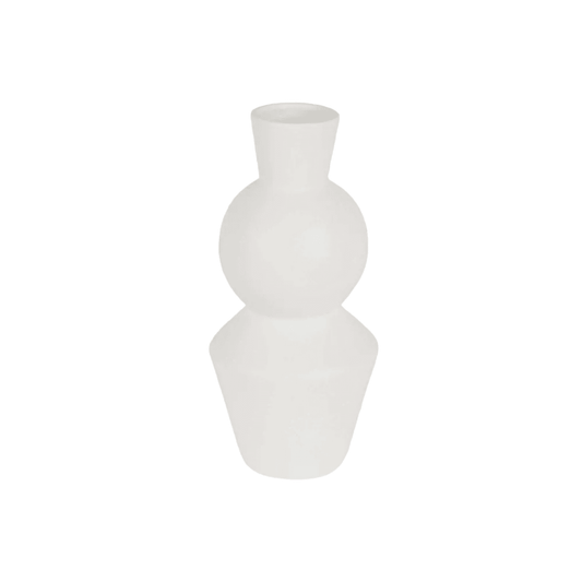 Assane | Porcelain Geometric Vase Ivory - Mirra Interiors