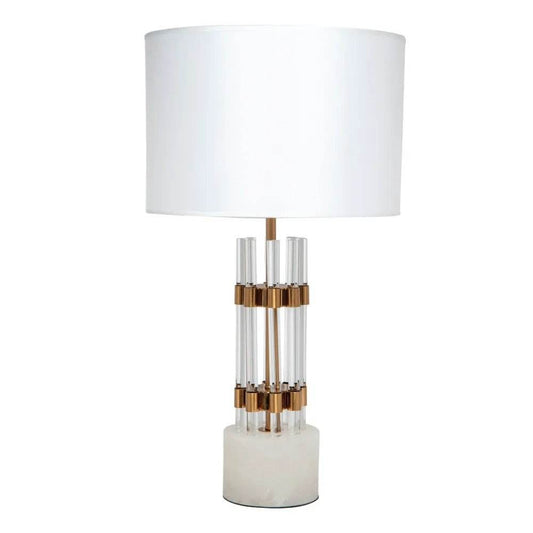 Astrid | Marble & Glass Table Lamp Brass - Mirra Interiors