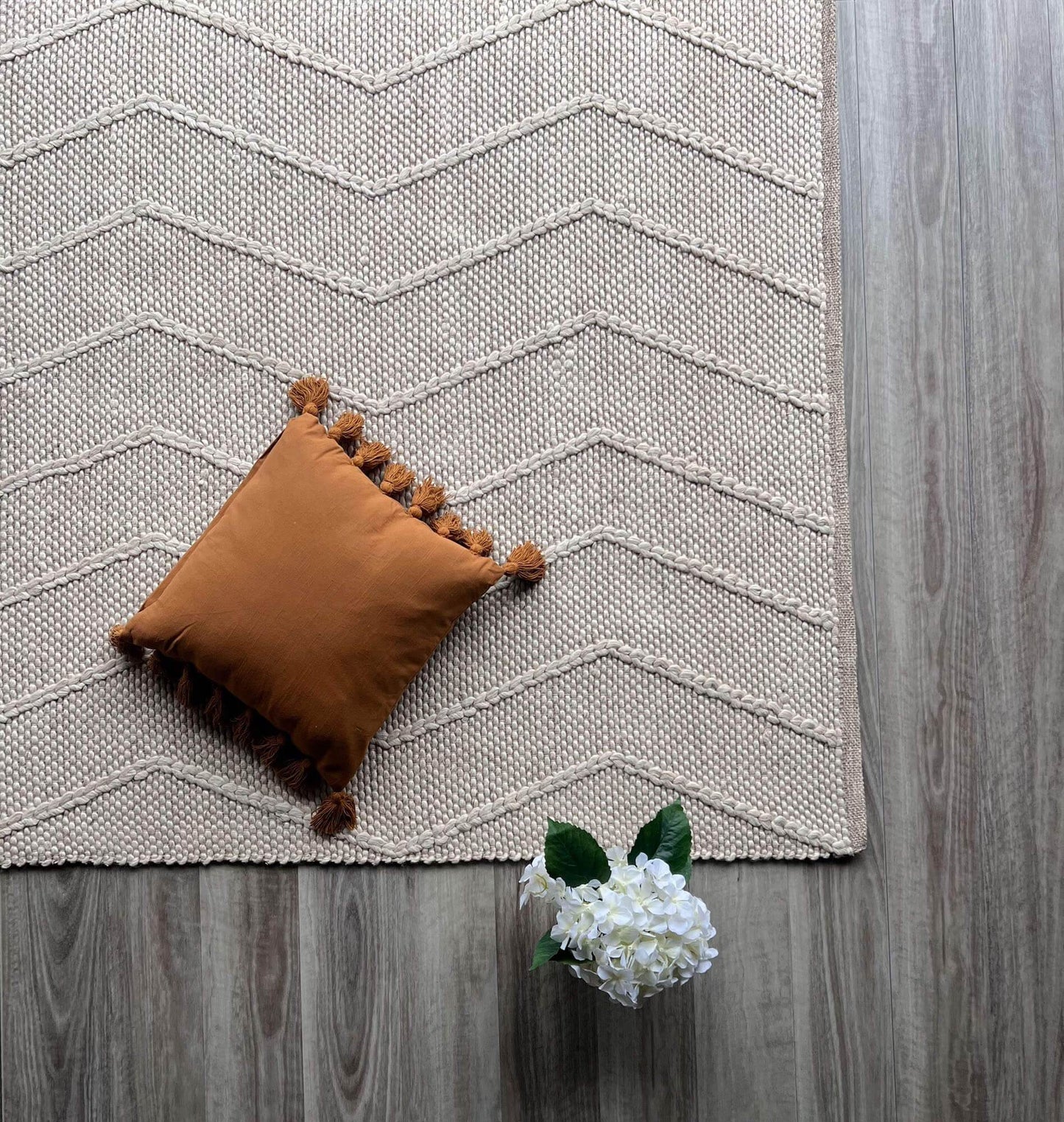 Athena | Chevron Wool Rug Cream - Mirra Interiors