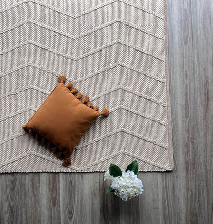 Athena | Chevron Wool Rug Cream - Mirra Interiors