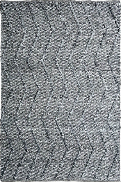 Athena | Chevron Wool Rug Dark Grey - Mirra Interiors