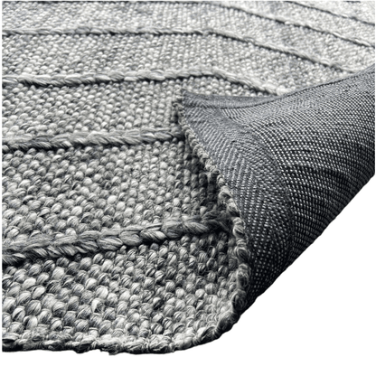 Athena | Chevron Wool Rug Dark Grey - Mirra Interiors