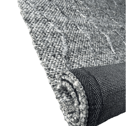 Athena | Chevron Wool Rug Dark Grey - Mirra Interiors