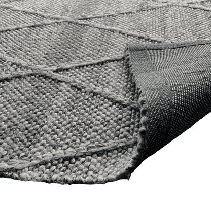 Athena | Diamond Wool Rug Dark Grey - Mirra Interiors