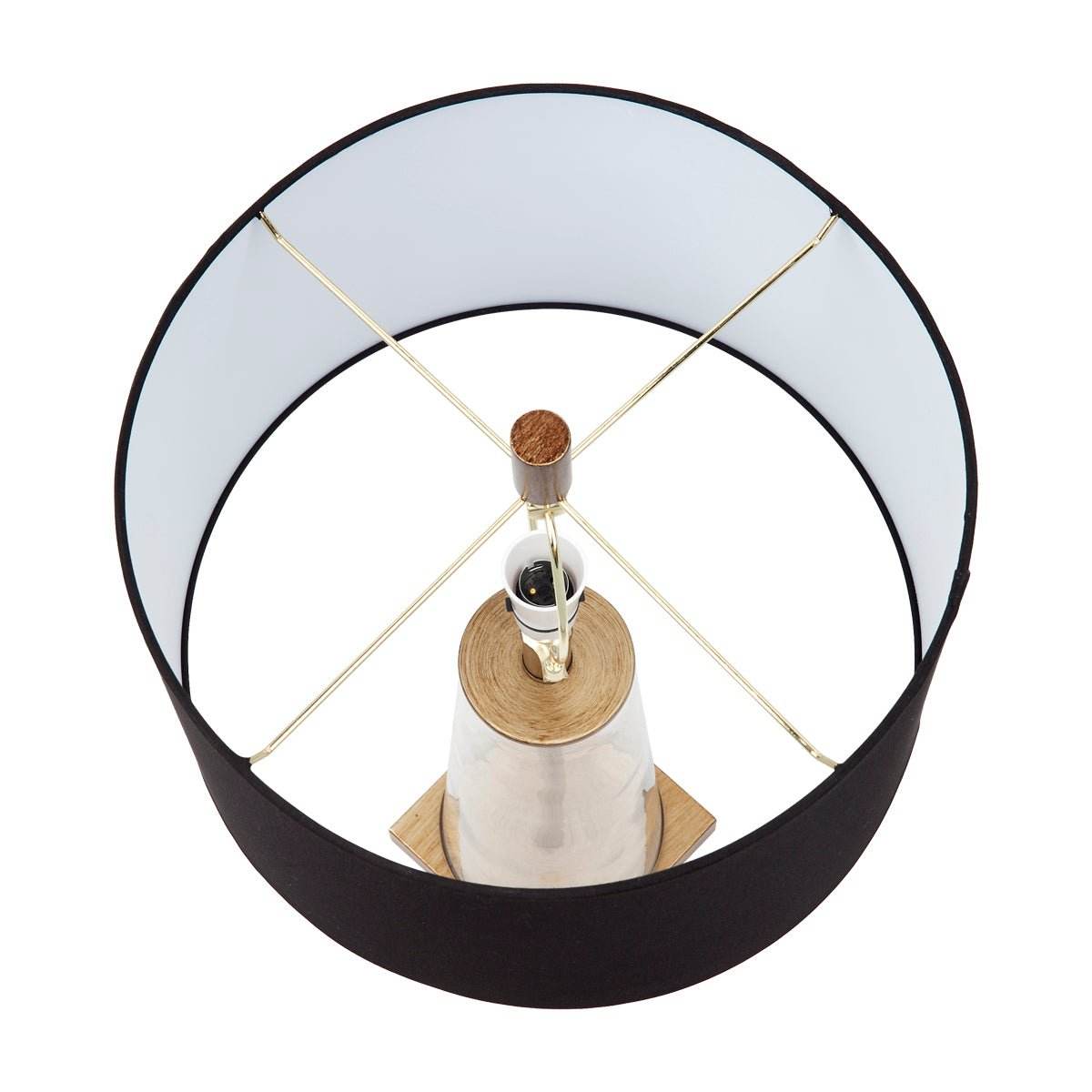 Athens | Glass Table Lamp Brass (Black Shade) - Mirra Interiors