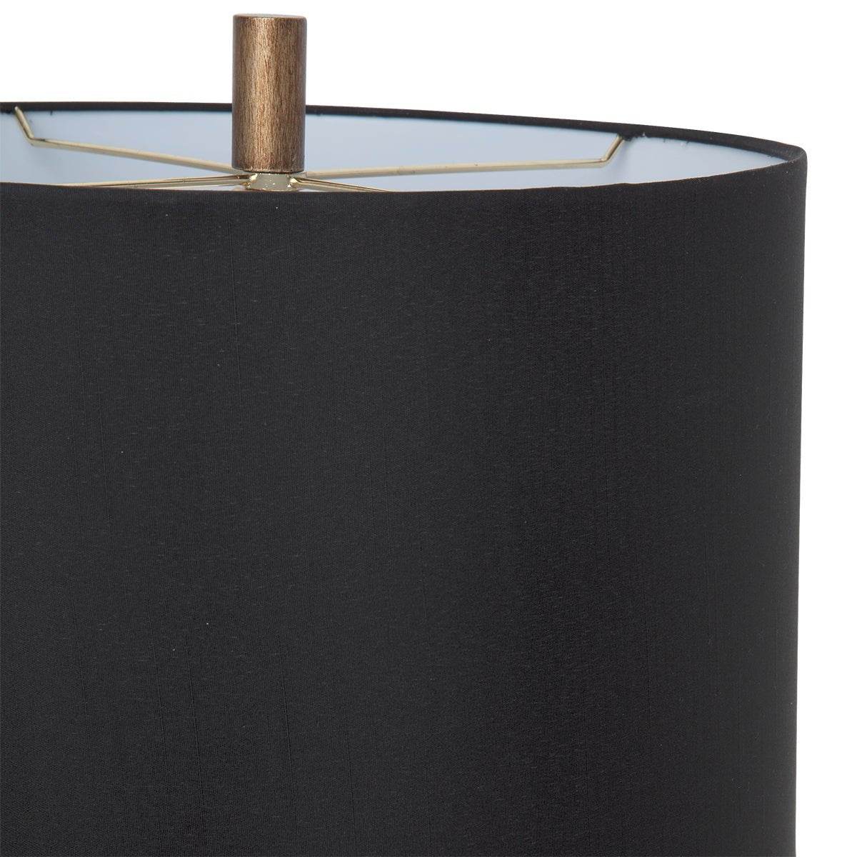 Athens | Glass Table Lamp Brass (Black Shade) - Mirra Interiors