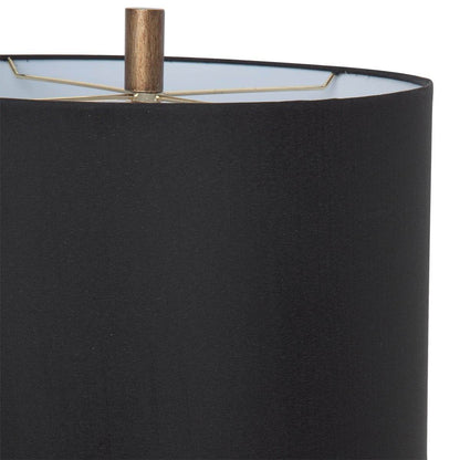 Athens | Glass Table Lamp Brass (Black Shade) - Mirra Interiors