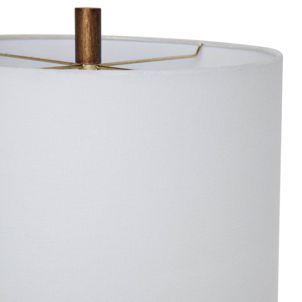 Athens | Glass Table Lamp Brass (White Shade) - Mirra Interiors
