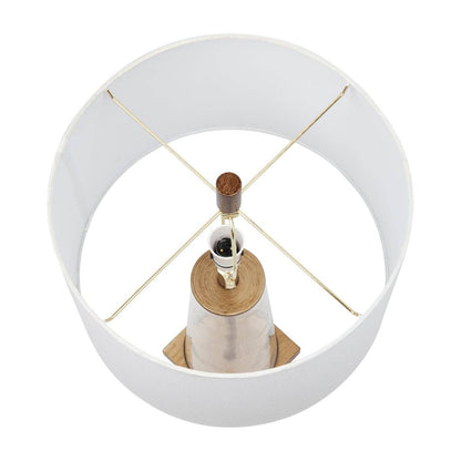 Athens | Glass Table Lamp Brass (White Shade) - Mirra Interiors