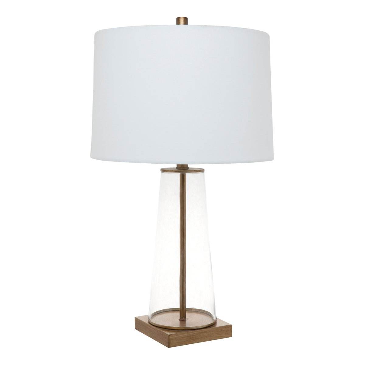 Athens | Glass Table Lamp Brass (White Shade) - Mirra Interiors