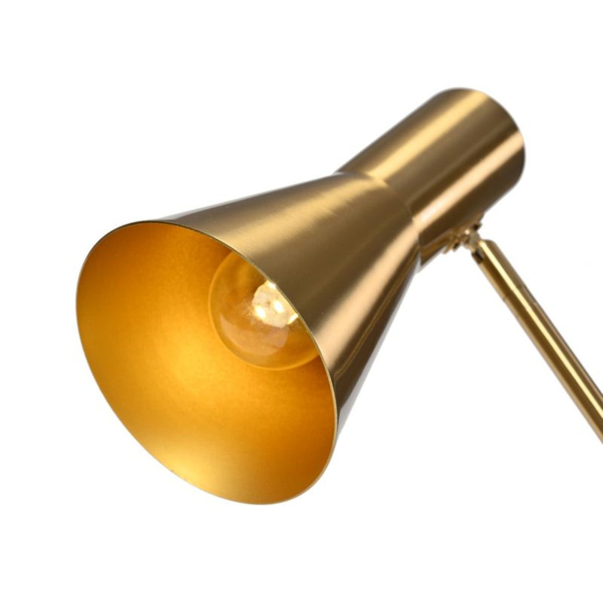 Auden brass task lamp tapered shade detail