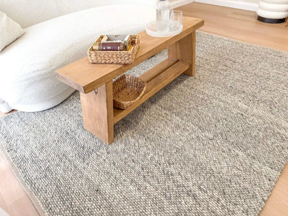 Eliis | Minimal Wool Weave Rug - Grey