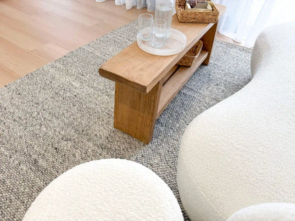 Eliis | Minimal Wool Weave Rug - Grey
