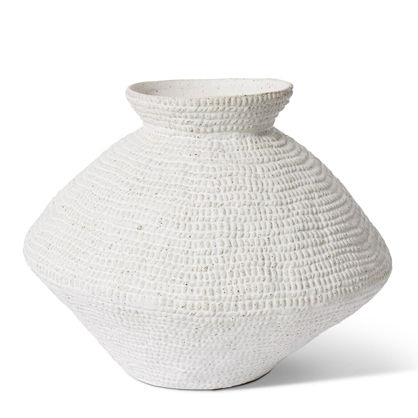 Aurora Textured Ceramic Vase in white, large size