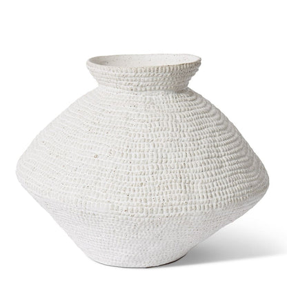 Aurora Textured Ceramic Vase in white, large size