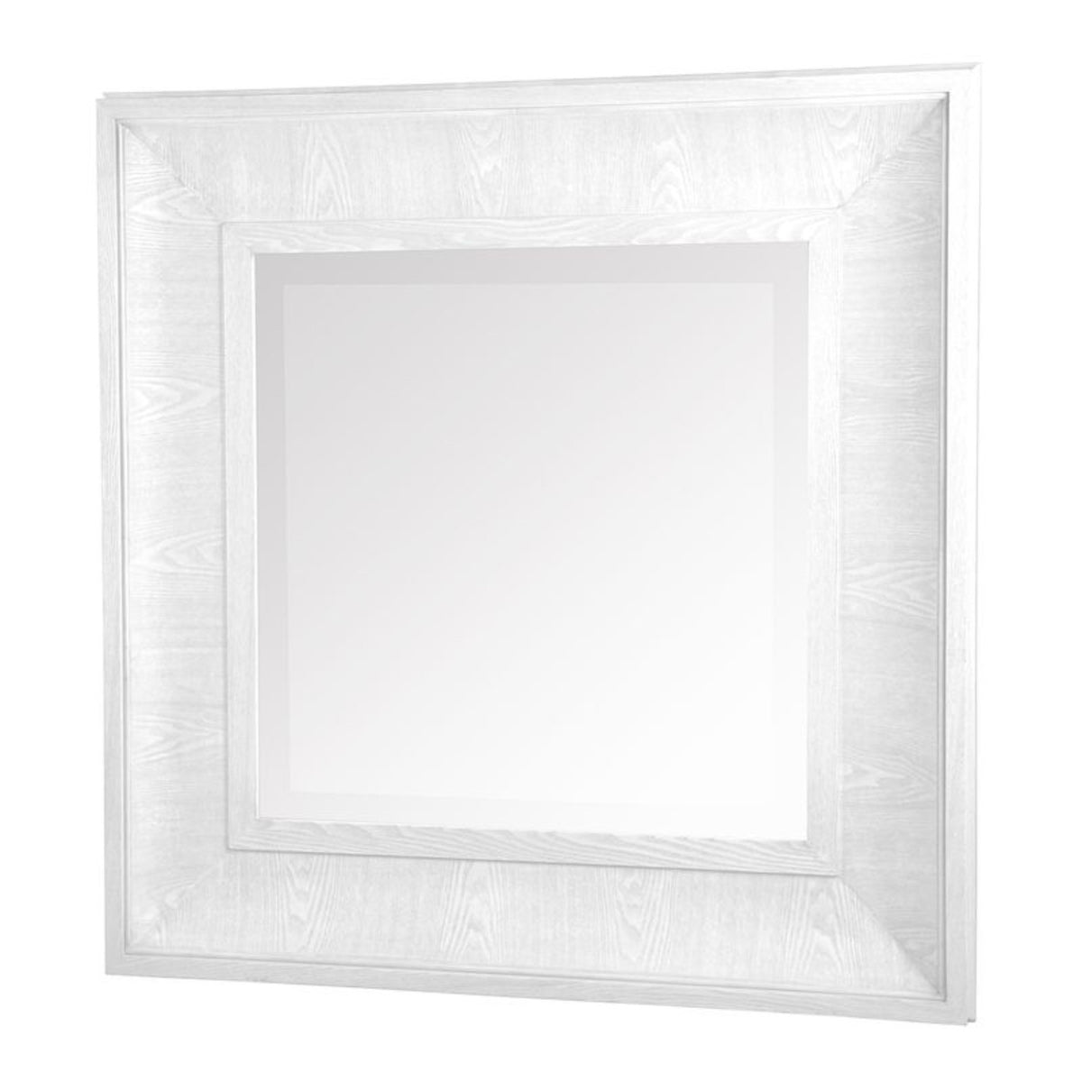 Bateman white wall mirror angled view