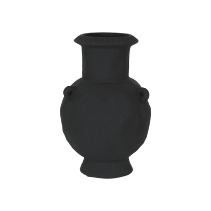 Keld Black Terracotta Urn Vase | Mirra Interiors