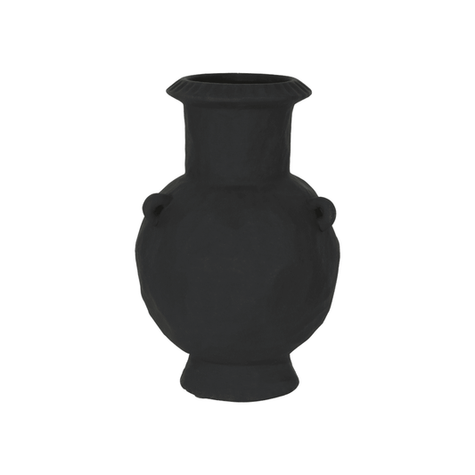 Keld Black Terracotta Urn Vase | Mirra Interiors