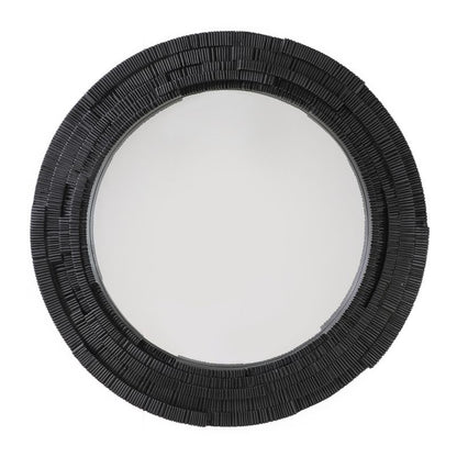 Dunbar black round wall mirror front view