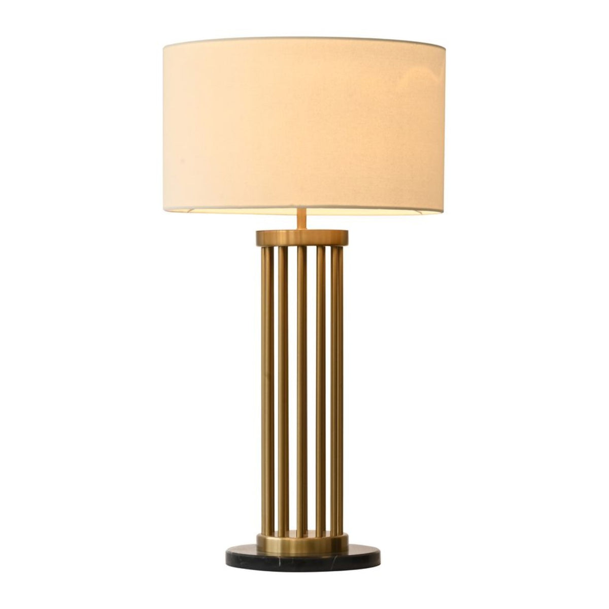 Elara table lamp illuminated with soft warm light
