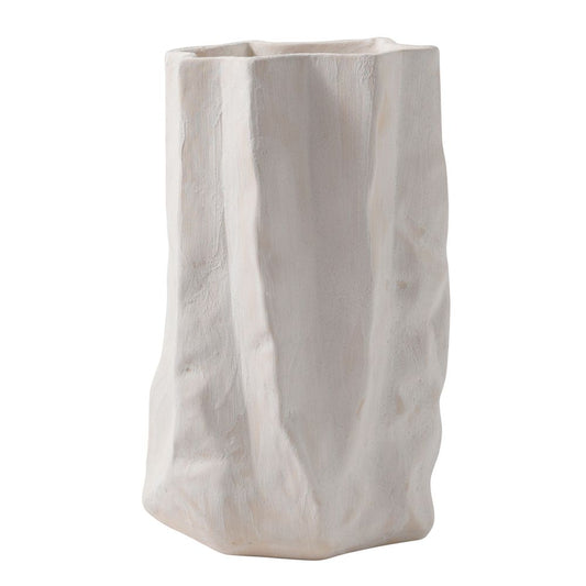 Zinnia | Porcelain Crinkle Vase - White (Medium)