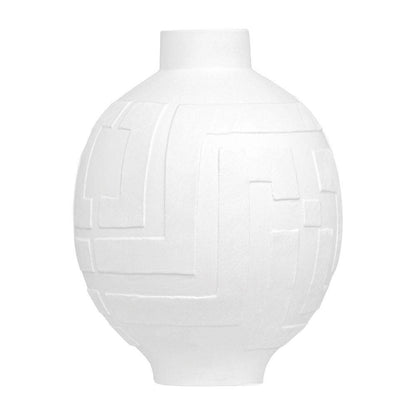 Callista | Greek Key Vase - White (Medium) - Mirra Interiors