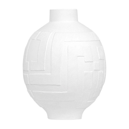 Callista | Greek Key Vase - White (Medium) - Mirra Interiors