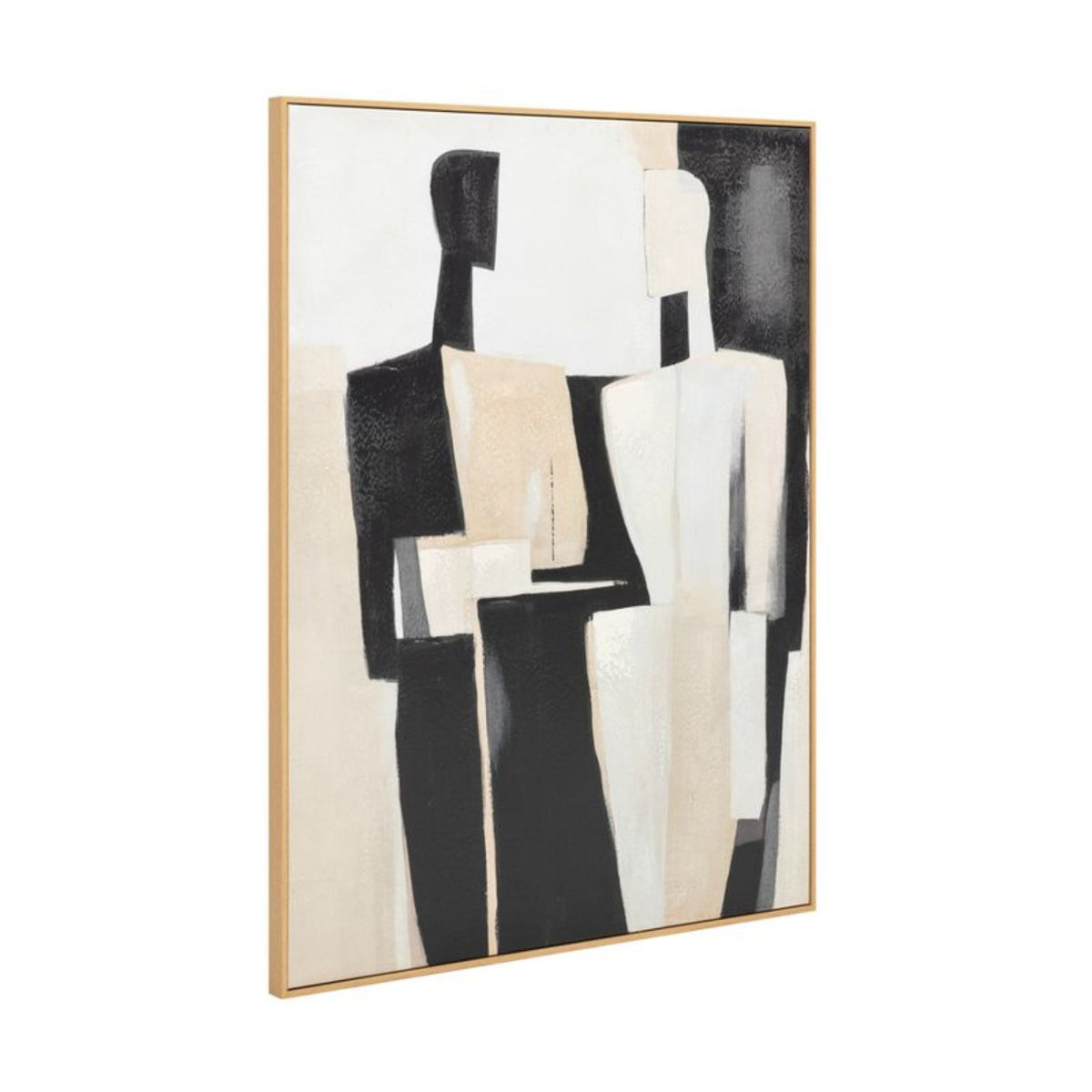 In Good Company canvas painting photographed at an angle showing the floating frame