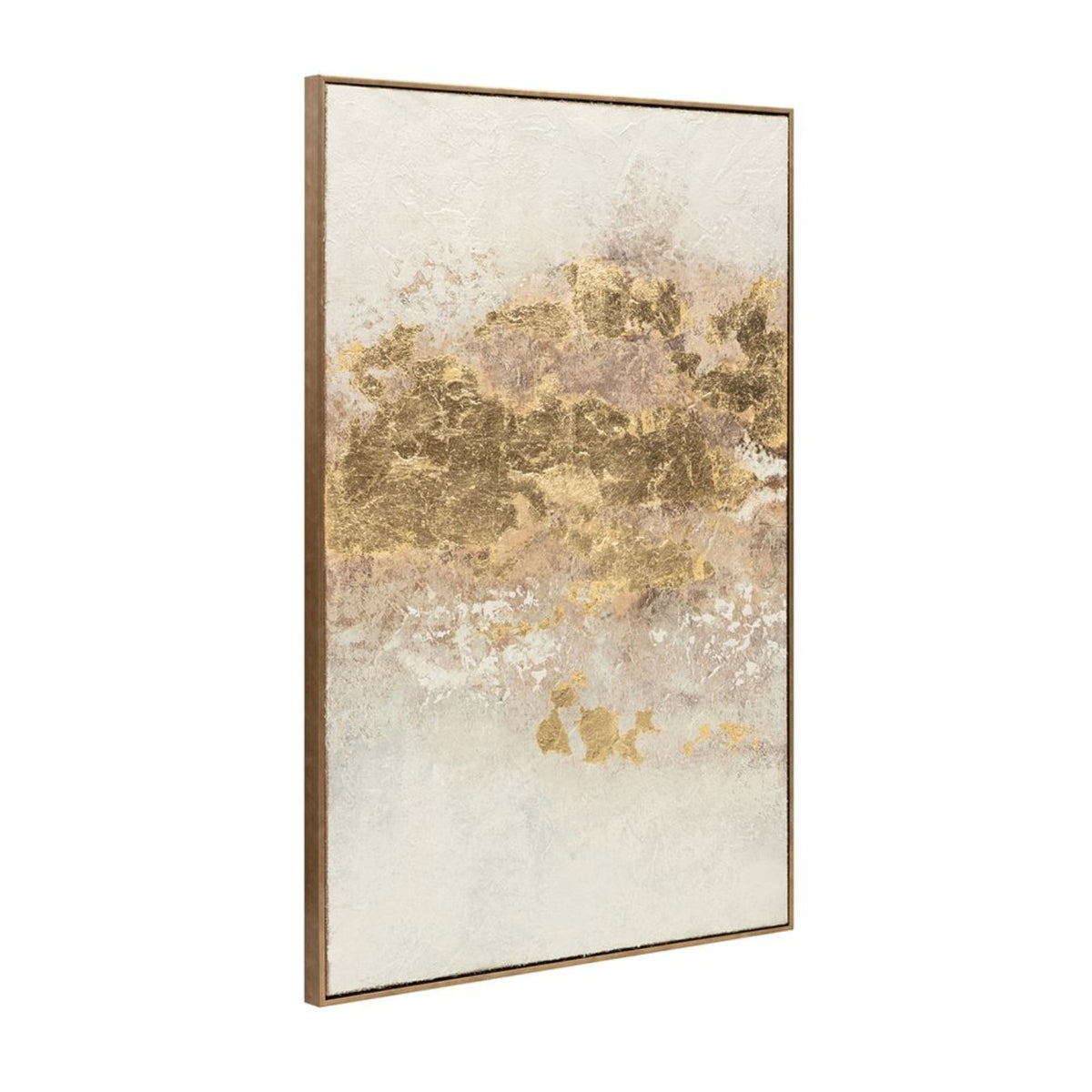 Gilded Horizon abstract canvas shown at an angle
