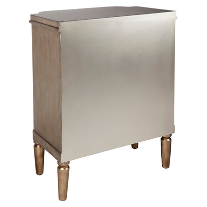 Arena | Ribbed Bedside Table - Antique Gold