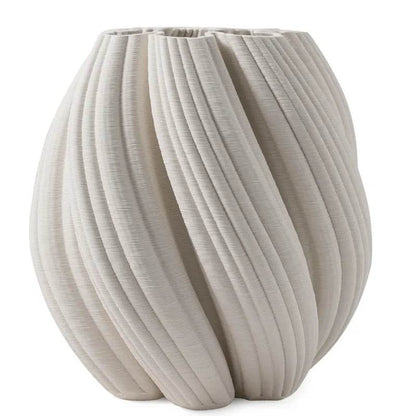 Giselle | Porcelain Twist Vase White (Medium) - Mirra Interiors