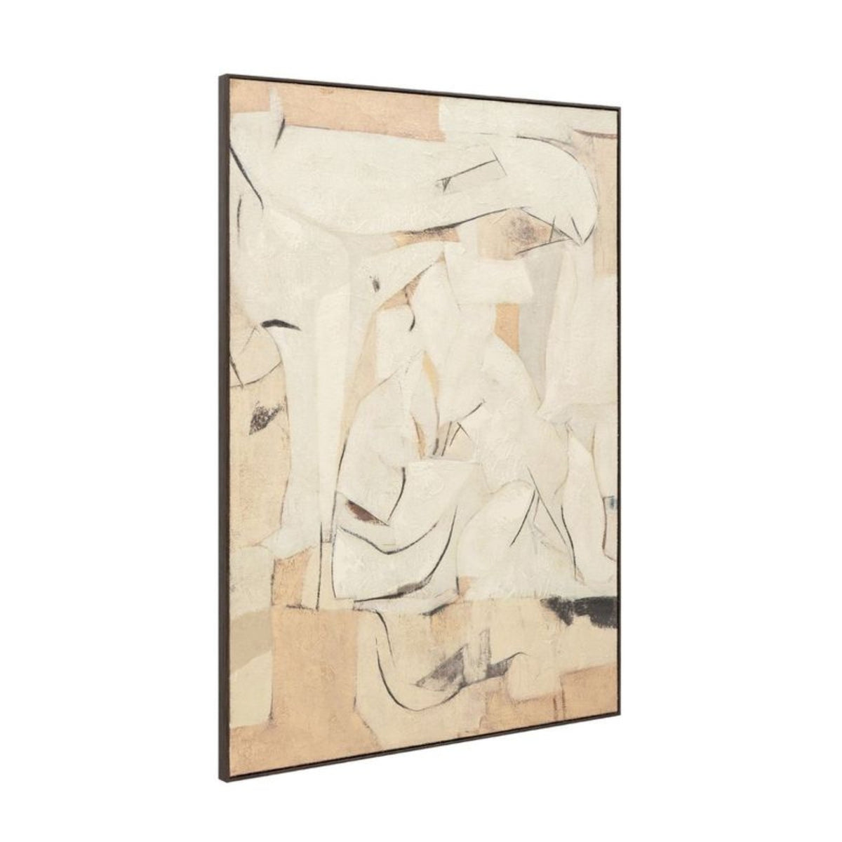 Interwoven right canvas painting shown at an angle